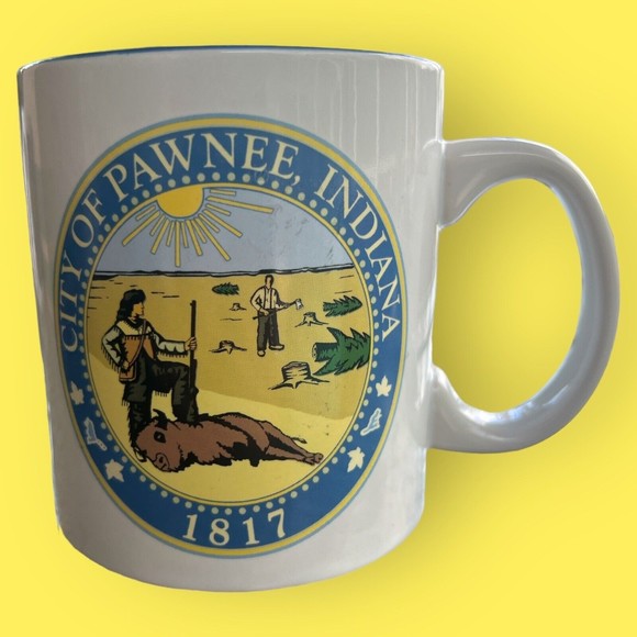 Parks & Recreation Pawnee Indiana Coffee Mug Cup Leslie Knope Amy Poehler Gift - Picture 1 of 5